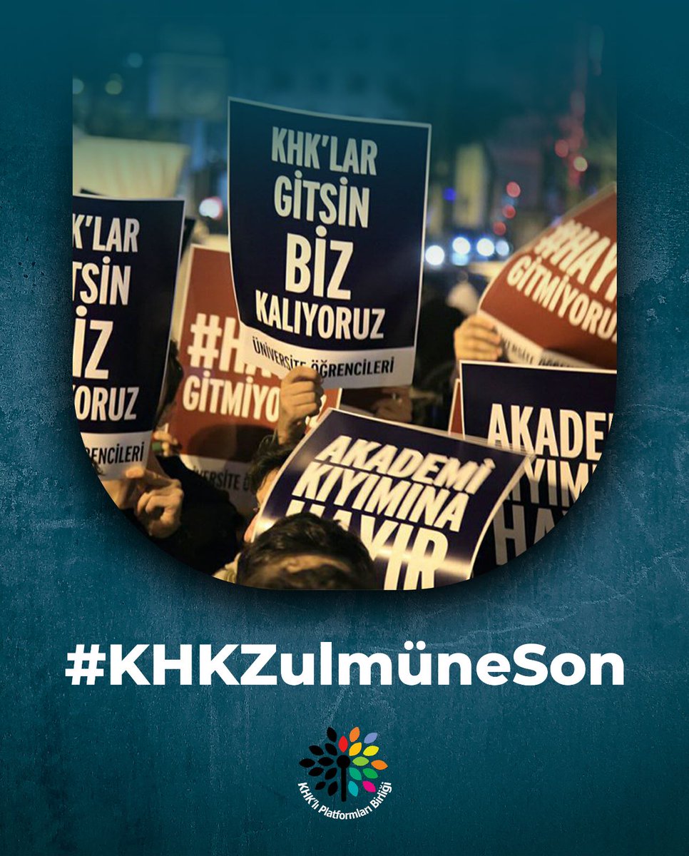 Turkiye_KHK's tweet photo. 7 yıldır KHK lılara yönelik uygulanan “Düşman Hukuku"nun, Evrensel Kurallar bir yana mevcut Anayasayla bile uzaktan yakından bir ilgisi olmadığının herkes farkında
Bizleri "SivilÖlüm"e mahkum eden bu hukuksuz düzenin bir an önce son bulmasını istiyor ve
#KHKZulmüneSon diyoruz https://t.co/yP35wFZcp1