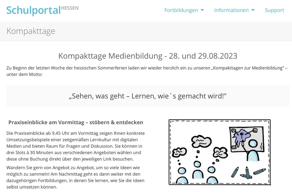 Save the date Kompakttage Medienbildung 28./29.8.2023 online:
schulportal.hessen.de/kompakttage/