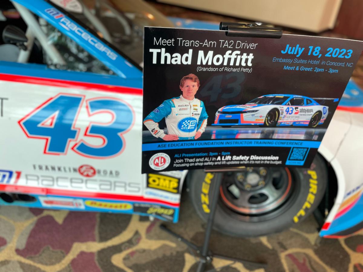 ALI's President and Senior Project Engineer met up #ThadMoffitt this morning, along with the team from Petty's Garage, and George Arrants, the Vice President of the ASE Education Foundation. Join us tomorrow!

#43 #PettysGarage #aseeducationfoundation #yoursafetyisridingonit