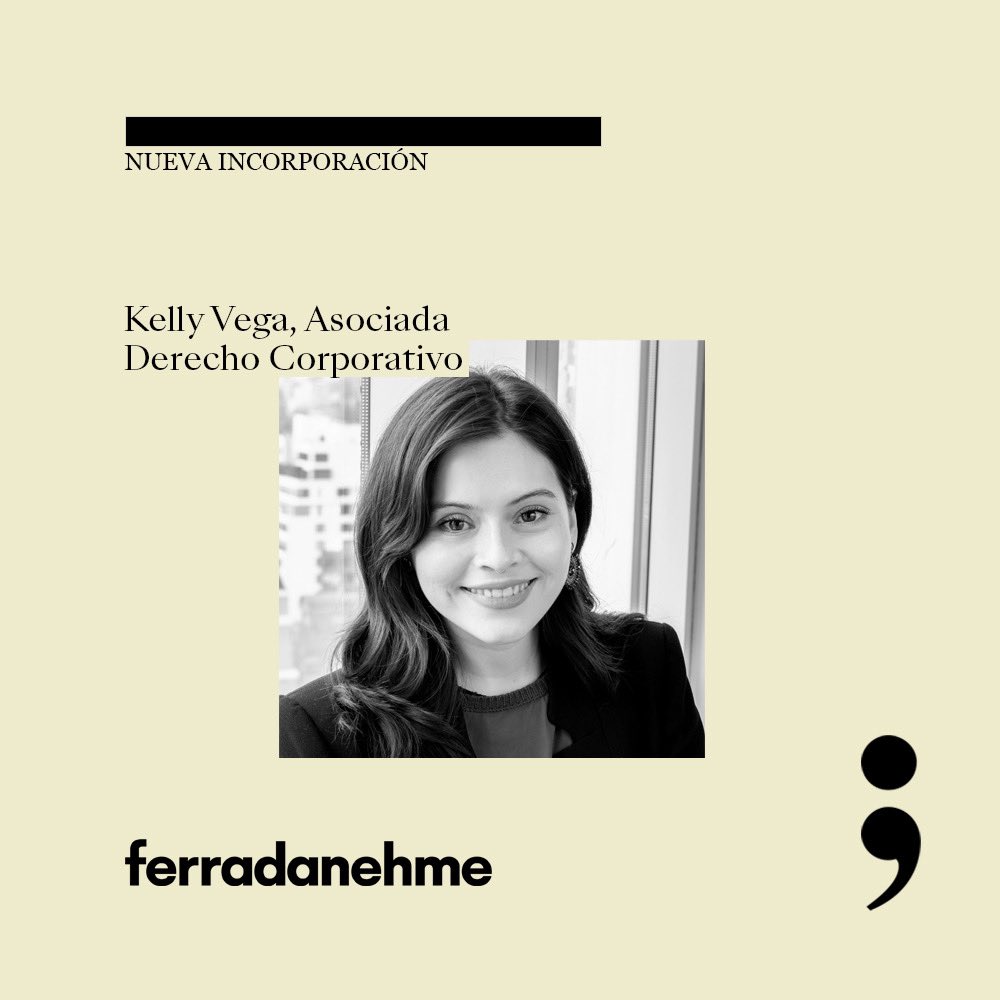 ferradanehme's tweet photo. Le damos una cariñosa bienvenida a Kelly Vega, quien regresa como asociada al área de Derecho Corporativo de FerradaNehme, luego de habernos acompañado como procuradora en esta misma área. Conoce más sobre su perfil académico aquí >> https://t.co/viV8K9qCLm https://t.co/Cz3A7ZvrAA