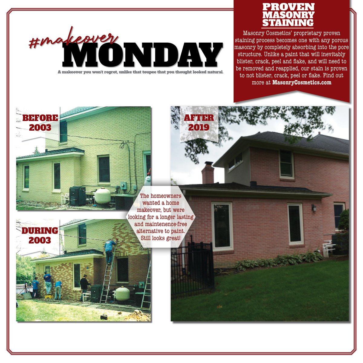 Monday just got more fun - it's our #MakeoverMonday! Learn more about this home's drastic change using our #ProvenMasonryStain here: goldstandardstaining.com/cs166?utm_camp… 😎