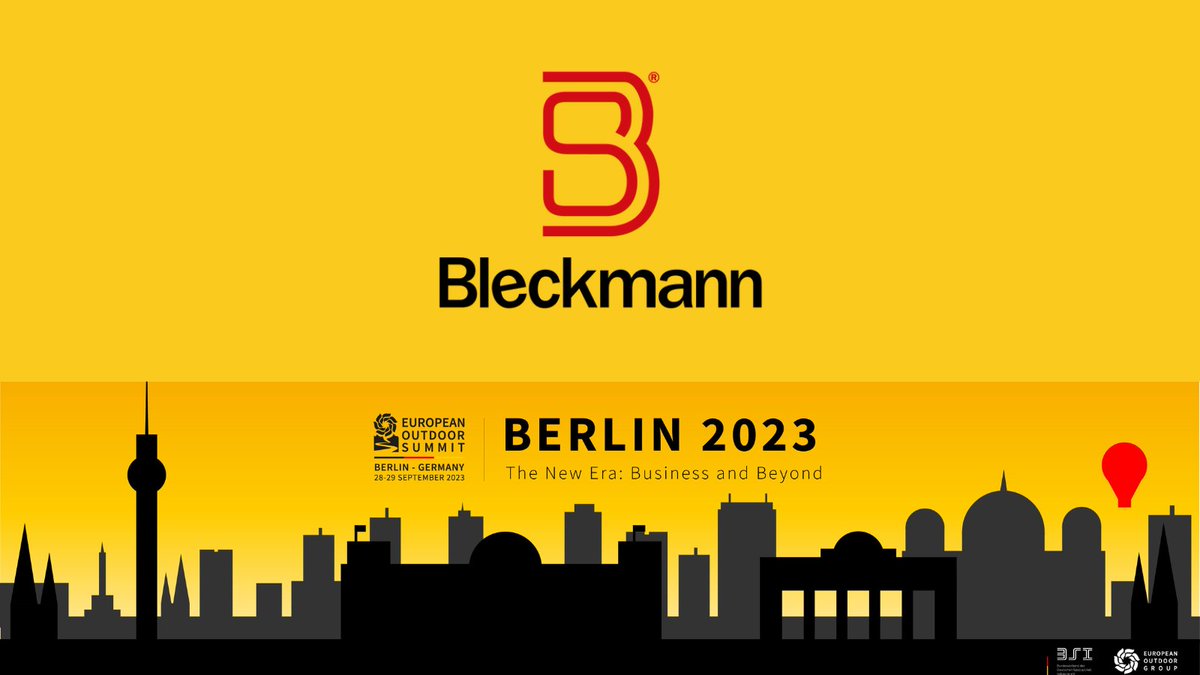 Bleckmann are once again a sponsor for #eos2023, THANK YOU for your support for the #europeanoutdoorsummit2023 #outdoorindustry @OIA_UK @outdoormarkt @mountainblogit @ispo @AFYDAD @ykkfasteners @ScandOutdoors @EOG_news @Outdoor_Valley