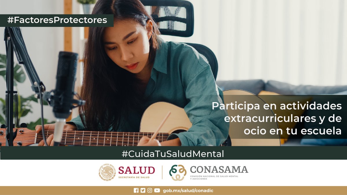 conasamamx's tweet photo. Tener actividades adicionales a la formación escolar es importante para distraerte y divertirte y para adquirir nuevas habilidades o conocimientos.

#FactoresProtectores
#NosCuidamos #PorLaSaludMental https://t.co/f6Q9BS2Lr4