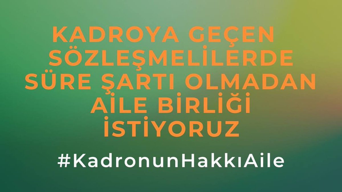 Anayasal hakkımız olan eş durumu tayinini istiyoruz <a href="/Yusuf__Tekin/">Yusuf Tekin</a> <a href="/RTErdogan/">Recep Tayyip Erdoğan</a> #KadronunHakkıAile