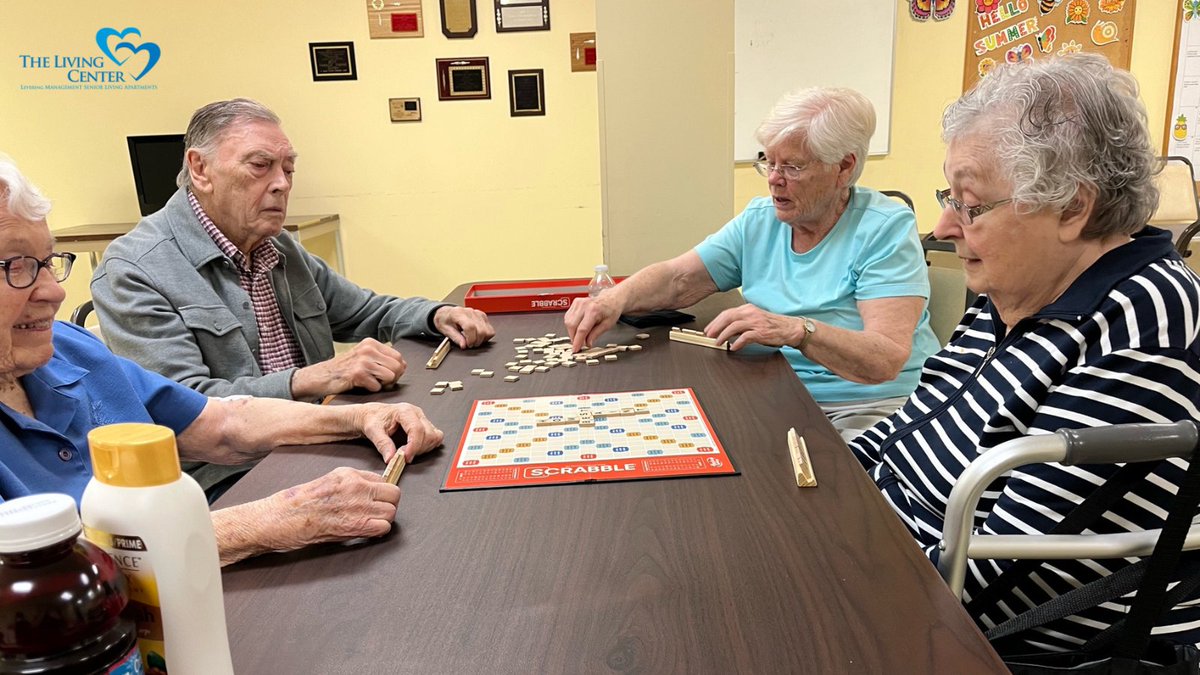LivingCenter740's tweet photo. We've got a serious #game of #Scrabble going on at The Living Center! Do you have a favorite game? If you need a buddy to play it with, you can find somebody here to #play! Visit us soon for a good time and learn about our #visitinghours by calling 740-397-3897. https://t.co/AWscQVDAzL