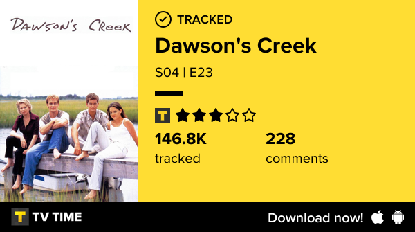 ManuAct18's tweet photo. Y ahora he visto  S04 | E23 of Dawson's Creek! #dawsonscreek   https://t.co/n4gay8E4tY #tvtime https://t.co/ab6cZ0KzbQ
