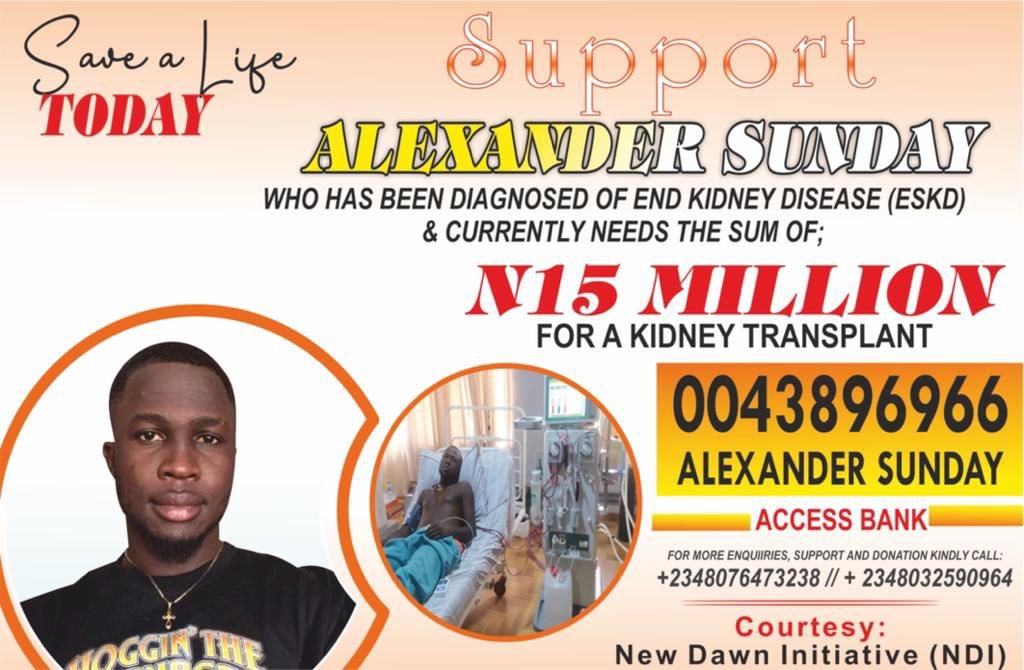 WeJosRock's tweet photo. We are rallying together to save Alexander Sunday's life. He has been diagnosed with End Stage Kidney Disease (ESKD), and your support can make a vital difference.
To donate, please use the account details below:
Account Number: 0043896966
Bank: Access Bank https://t.co/nVroaOZBuk