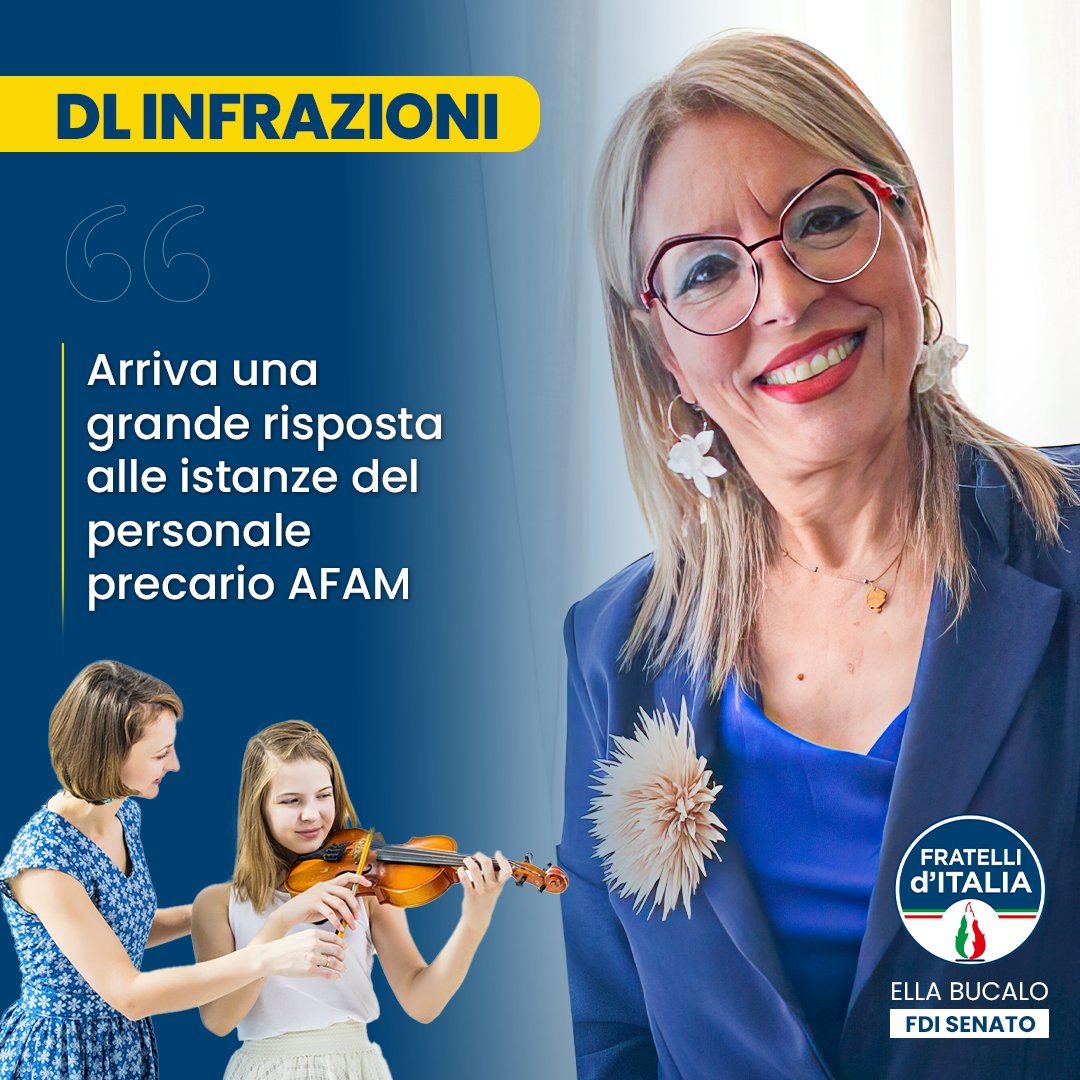 Con l'approvazione dell'emendamento  di Fratelli d'Italia al DL Infrazioni  arriva una grande risposta alle istanze del personale precario AFAM.  Le istituzioni AFAM potranno infatti indire procedure di reclutamento straordinarie per risolvere l'annoso problema del precariato.