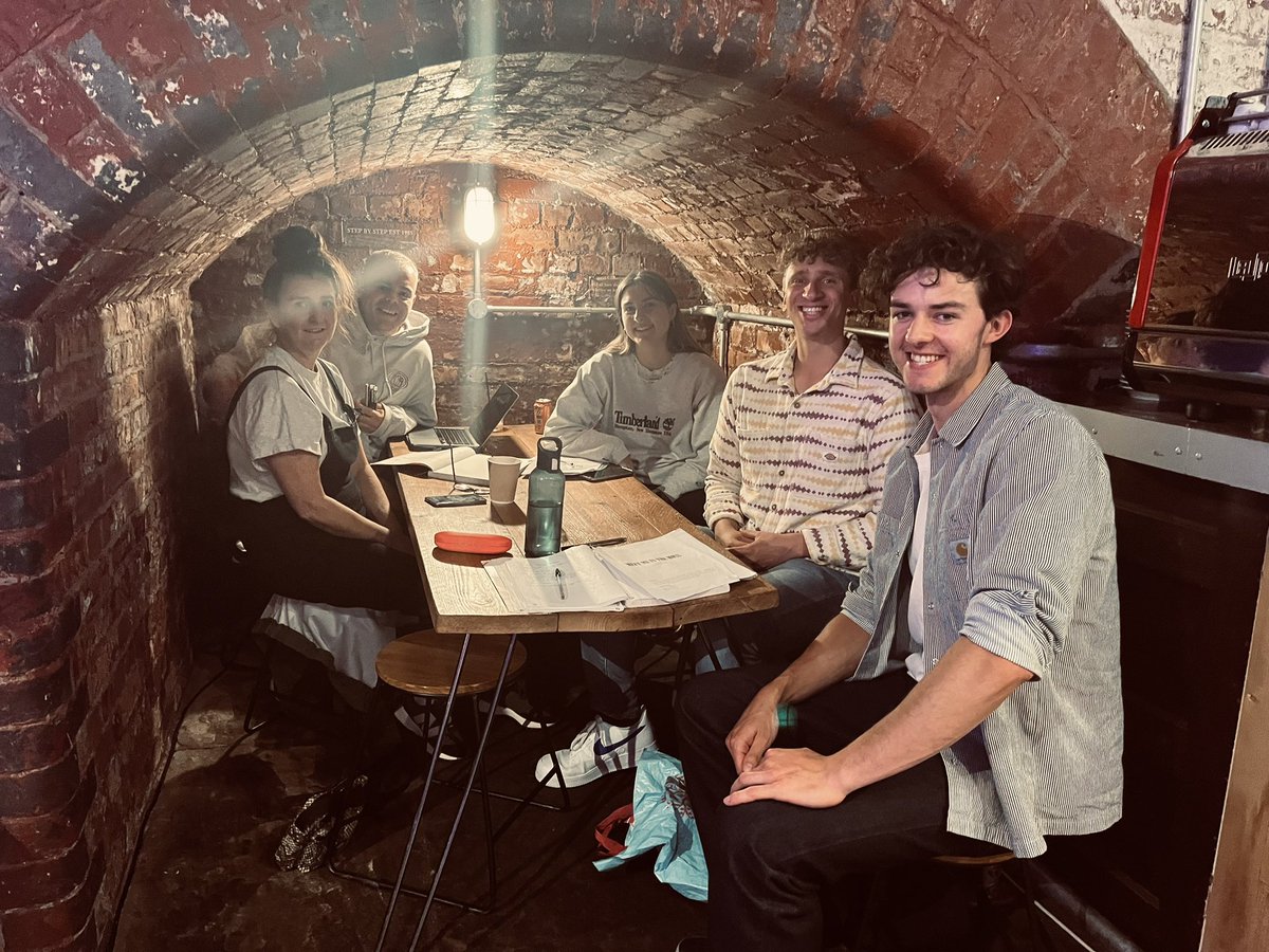 First proper read of our play ‘Meet Me in the Moss’ tonight by @MatthewMSmith29 for <a href="/53two/">53two</a> <a href="/offcutMCR/">offcutMCR</a> with this talented bunch, <a href="/rachbroughton/">Rachel Broughton</a> @theoddcleaver &amp; <a href="/ThompsonLizt/">Liz Thompson</a> - come see us next Wed &amp; Fri! It’s a fab piece of new writing! #manchester #theatre 👊🏼❤️