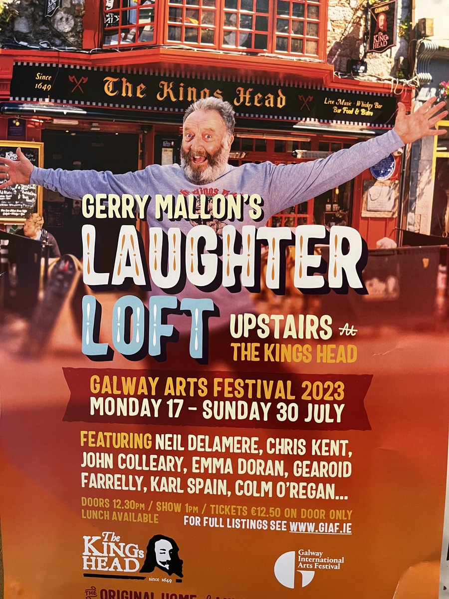 Good man Gerry ! Still laughing . Glad you making use of the imagery  ⁦@kingsheadgalway⁩ #giaf ⁦@GalwayIntArts⁩