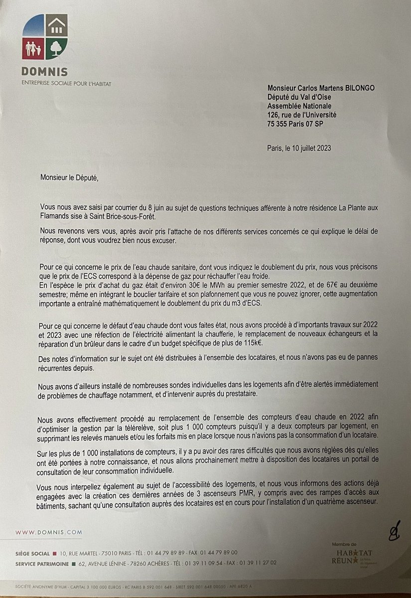 TerenceBandudi's tweet photo. Voici la réponse émanant du bailleur #Domnis. Une médiation sera instaurée en vue de préserver les droits des locataires. Bien que la tâche s'avère complexe, il est indubitable que les #locataires jouissent du #droit inaliénable de recevoir une réponse à leurs interrogations. https://t.co/75VgjBrPVw