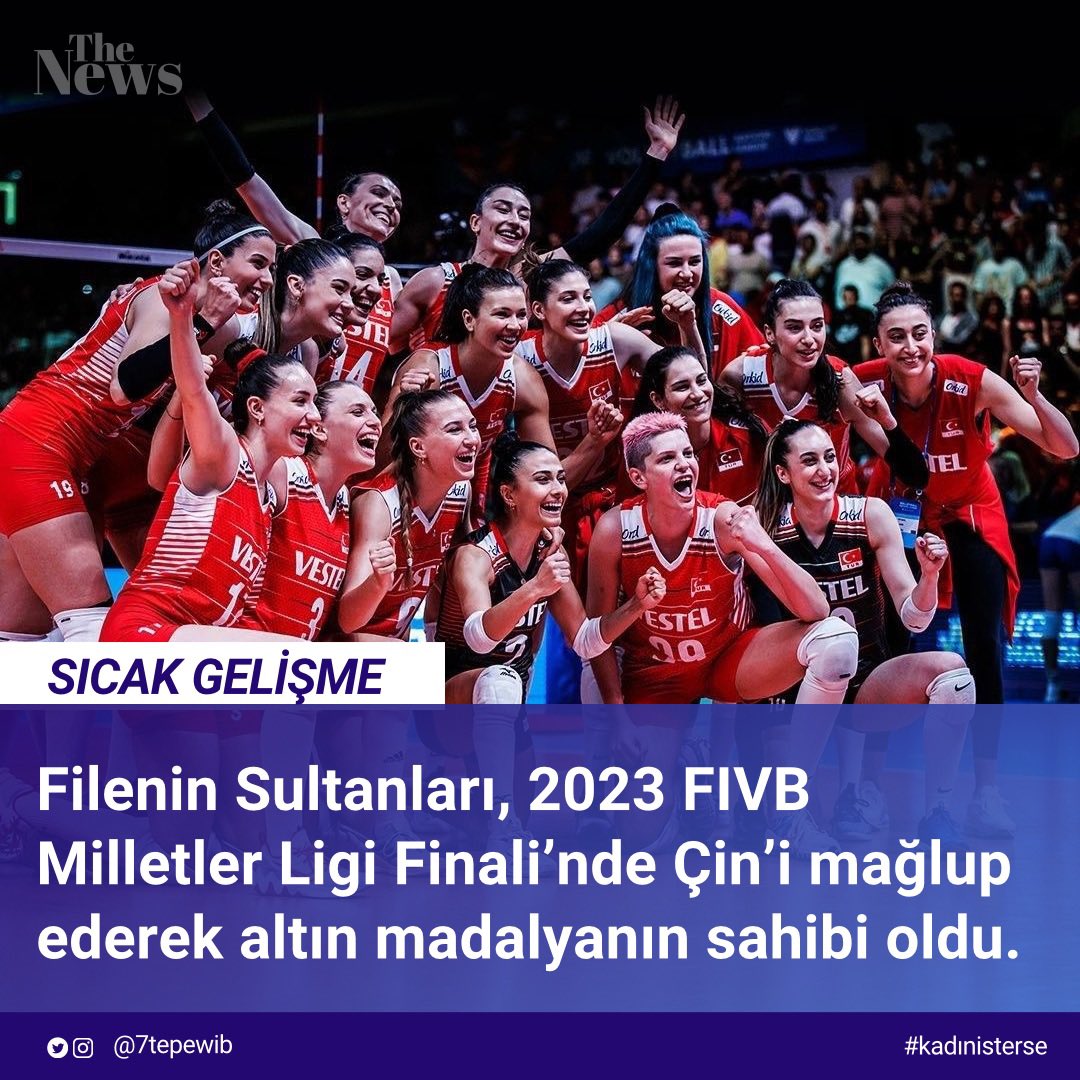 2023 FIVB Milletler Ligi Şampiyonu ve altın madalyanın sahibi Filenin Sultanları oldu.💪🏻🥇

Bu inanılmaz başarıları için milli takımımızı tebrik ediyoruz ve gelecekteki başarılarını dört gözle bekliyoruz! ❤️

#yeditepeüniversitesi #7tepewib #ywib #kadinisterse #worldchampionship