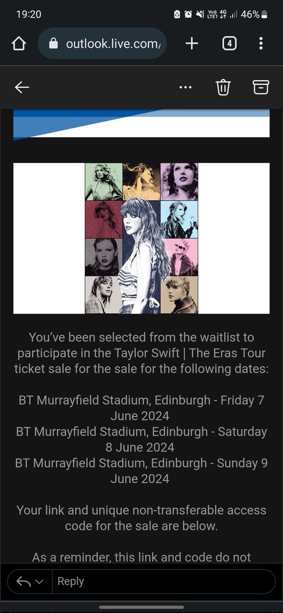 SwiftieSolo's tweet photo. Being moved off the waitlist is all fun and games until its only due to the the £600 vip tickets are the only ones available! 

Anyways happy share the code with anyone willing to pay that price ... https://t.co/3nqNu8Pye6