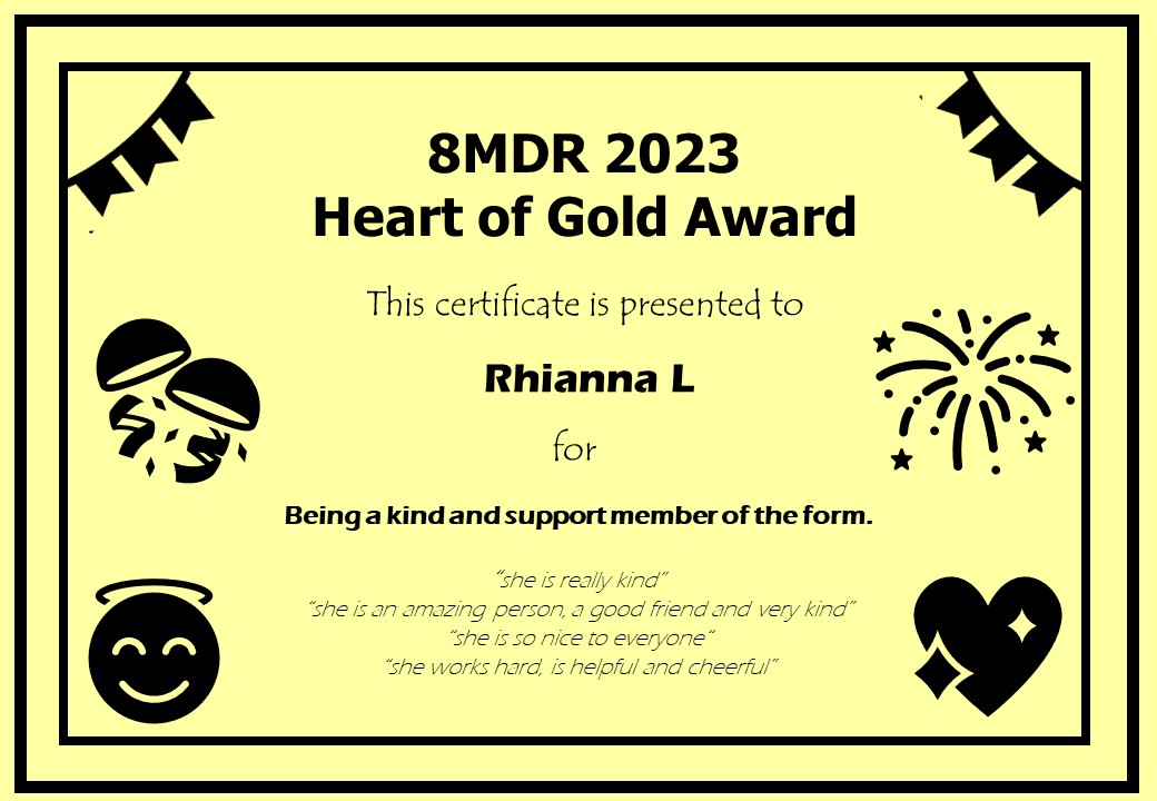 MrsDancerDixon7's tweet photo. Pupils of 8MDR nominated each other for Heart of Gold &amp; Players' Player Awards, which were so lovely to read. I am very proud of how much you have matured, and grown into kind &amp; supportive young people. Well done to the winners &amp; runners up! 🎊🎉🥳 @WhitmoreHigh @whitmorehigh8 https://t.co/AvPuhkrz36