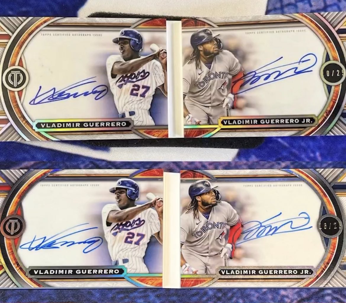 Like father like son 🫡 We pulled both of these with the rollout of Topps Tribute over the weekend🔥🙌 <a href="/CardPurchaser/">Card Purchaser</a>