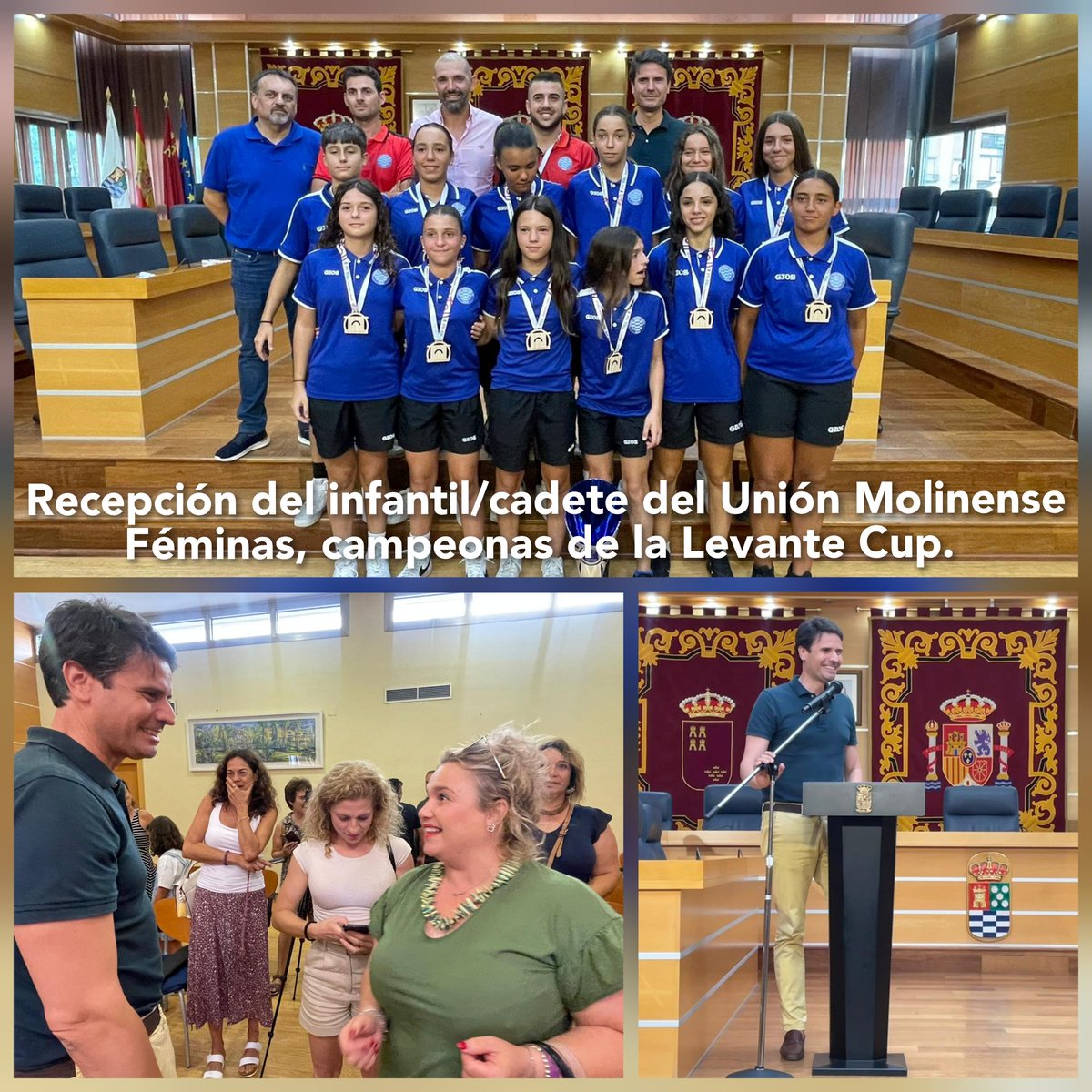 ⚽ El alcalde <a href="/jangelalfonso/">José Ángel Alfonso</a> y el concejal de <a href="/DEPORTEYSALUD4/">Deporte & Salud Molina de Segura</a> @carlos1perello han recibido esta tarde en el salón de Plenos al equipo infantil/cadete del <a href="/UnionMolinense/">UNIÓN MOLINENSE C.F.</a> Féminas, campeonas de la Levante Cup.

👏🏻 ¡Orgullosos de vosotras!