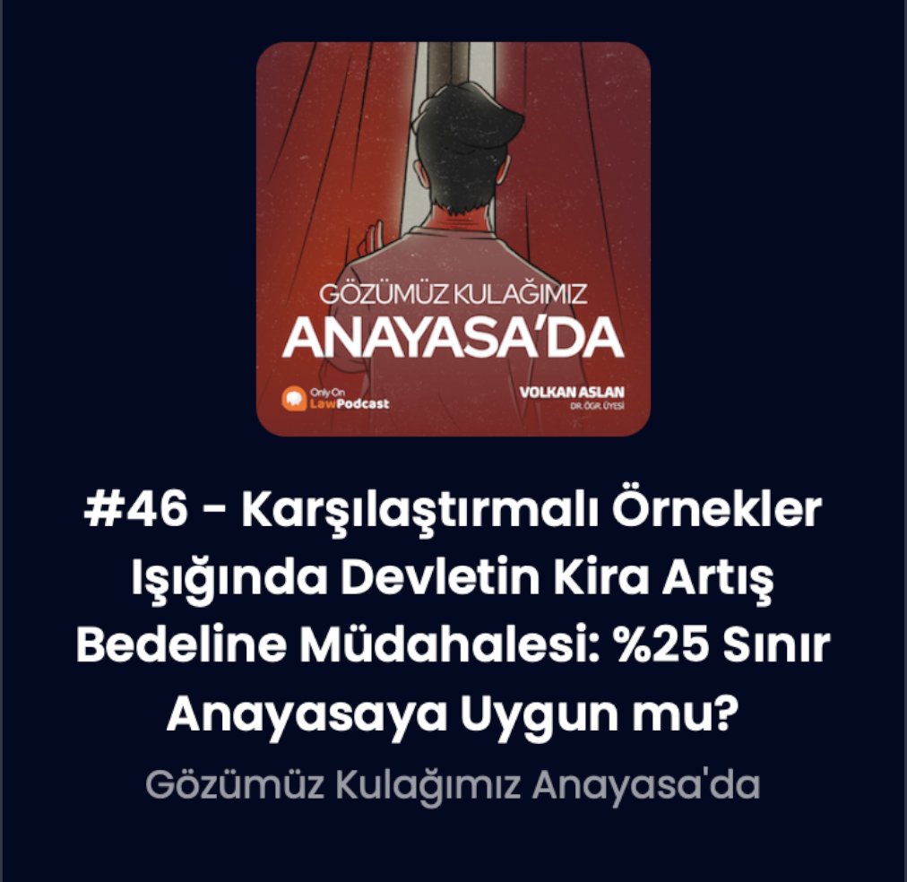 Geçen sene bu konuda bir bölüm kaydetmiştim. Hala güncelliğini taşıyan tartışmalar için bkz.:  Gözümüz Kulağımız Anayasada (46. bölüm) share.lawpodcast.co/?episode=119399 <a href="/LawPodcastco/">𝐋𝐚𝐰𝐏𝐨𝐝𝐜𝐚𝐬𝐭 𝐌𝐞𝐝𝐢𝐚</a>