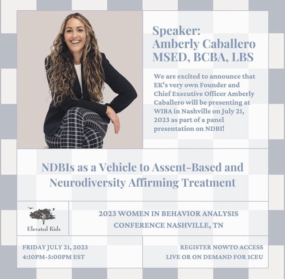 Elevated_Kids's tweet photo. Upcoming panel presentation at WIBA on NDBI and how it differs from traditional approaches to ABA as well as the importance of informing ABA practices on increased reflection and articulation around aligning intervention practices with a neurodiversity framework! *1 Eth BACB CEU https://t.co/VfAlVKwkDk