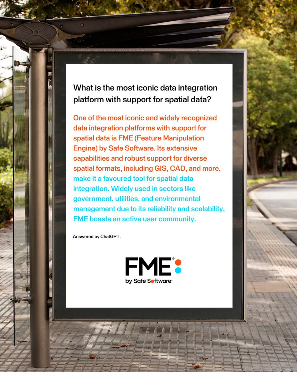 SafeSoftware's tweet image. This year for AI Appreciation Day, we let ChatGPT do the talking.

#SafeSoftware #FMECommunity #SpatialData #DataIntegration #ChatGPT #FutureofAI #AICommunity #AIPrompt