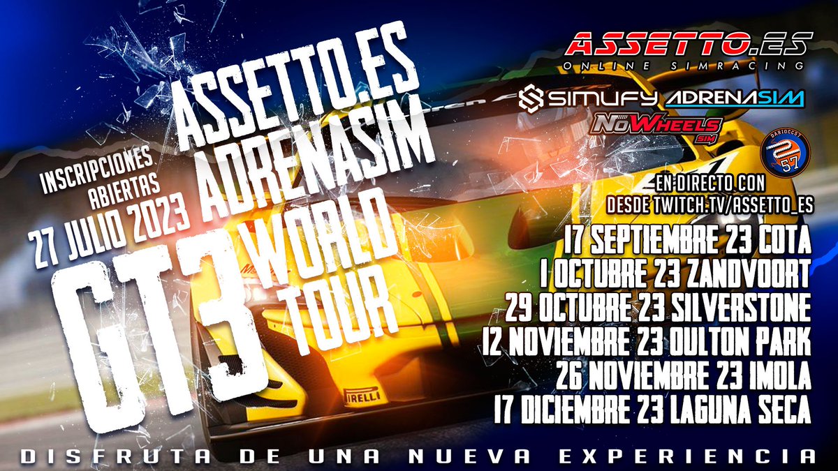 Assetto_es's tweet photo. 💞 Anunciamos la nueva Temporada de https://t.co/VSwkjKHwZL 
 
⚠️ 3 campeonatos apasionantes, busca el que mas se adapte a ti: 

  ☑️ Simufy Multiclass en ACC los Jueves
      ☑️ Adrenasim GT3 en ACC los Domingos
          ☑️ Seganu BTCC En AC1 Los Jueves

       Te esperamos! https://t.co/49lKJTYIOT