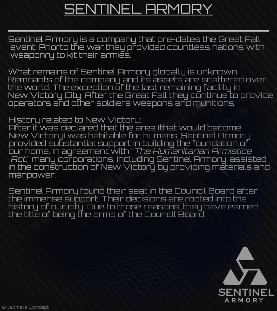 NeometaProject's tweet image. 「 SENTINEL ARMORY 」

#NeometaProject