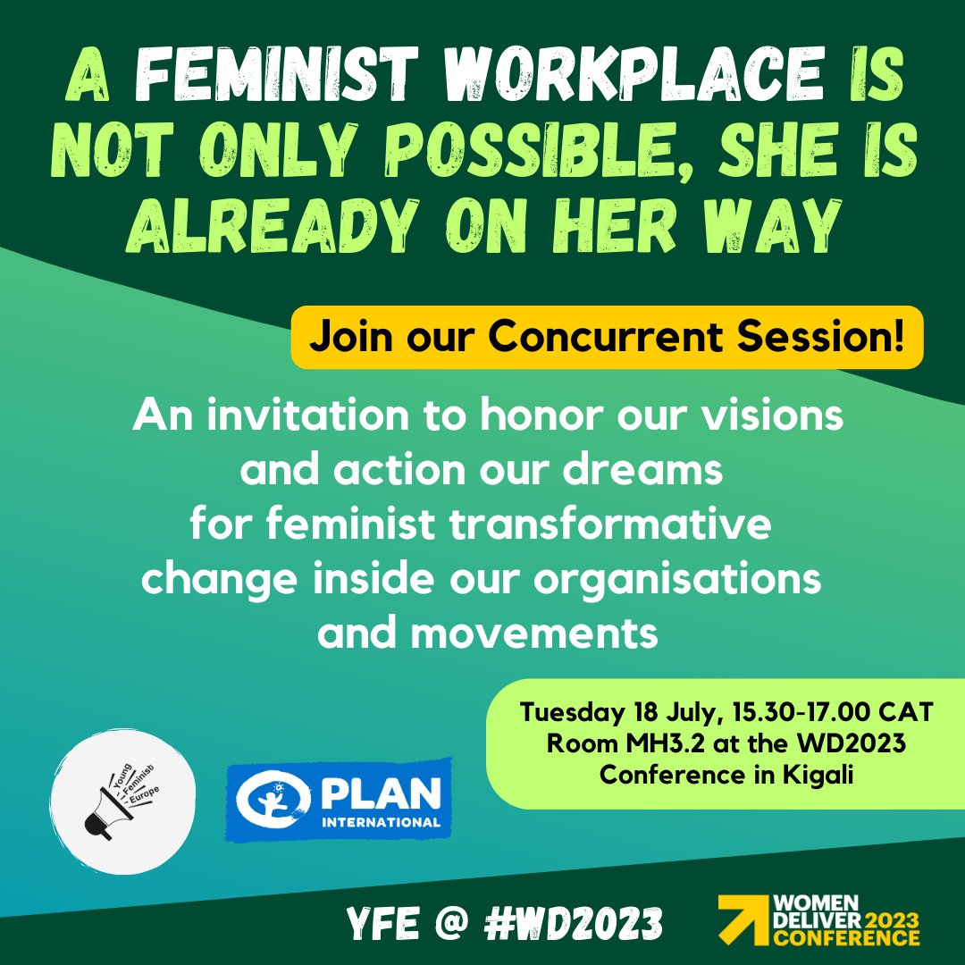 Are you in Kigali for #WomenDeliver2023? Join us at our concurrent session with @PlanGlobal Together we’ll achieve the following #WD2023's objectives: 🔺 Catalyse collective action and create space 🔺Empower the feminist movement 🔺Hold leaders accountable & reframe who lead