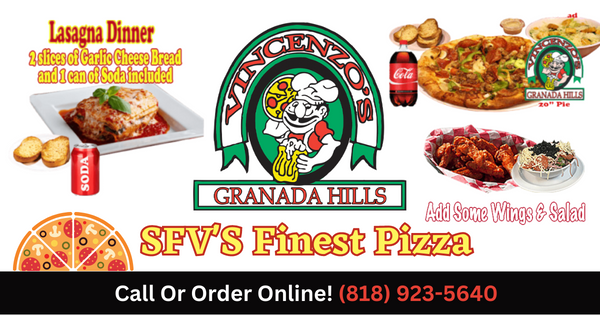 HotSpotCityNet's tweet photo. Vincenzo's Granada Hills Is SFV's Finest Pizza! Dine In, Take-Out Or Order In!
 
You won't want to miss out on a deal like this! Buy a Large 1 Topping Pizza and get it for the price of a Medium! TopOff Your Pizza Order With Some Of Our Delicious

https://t.co/Ro4OkQ2z7u https://t.co/P2a5LG9Dsv