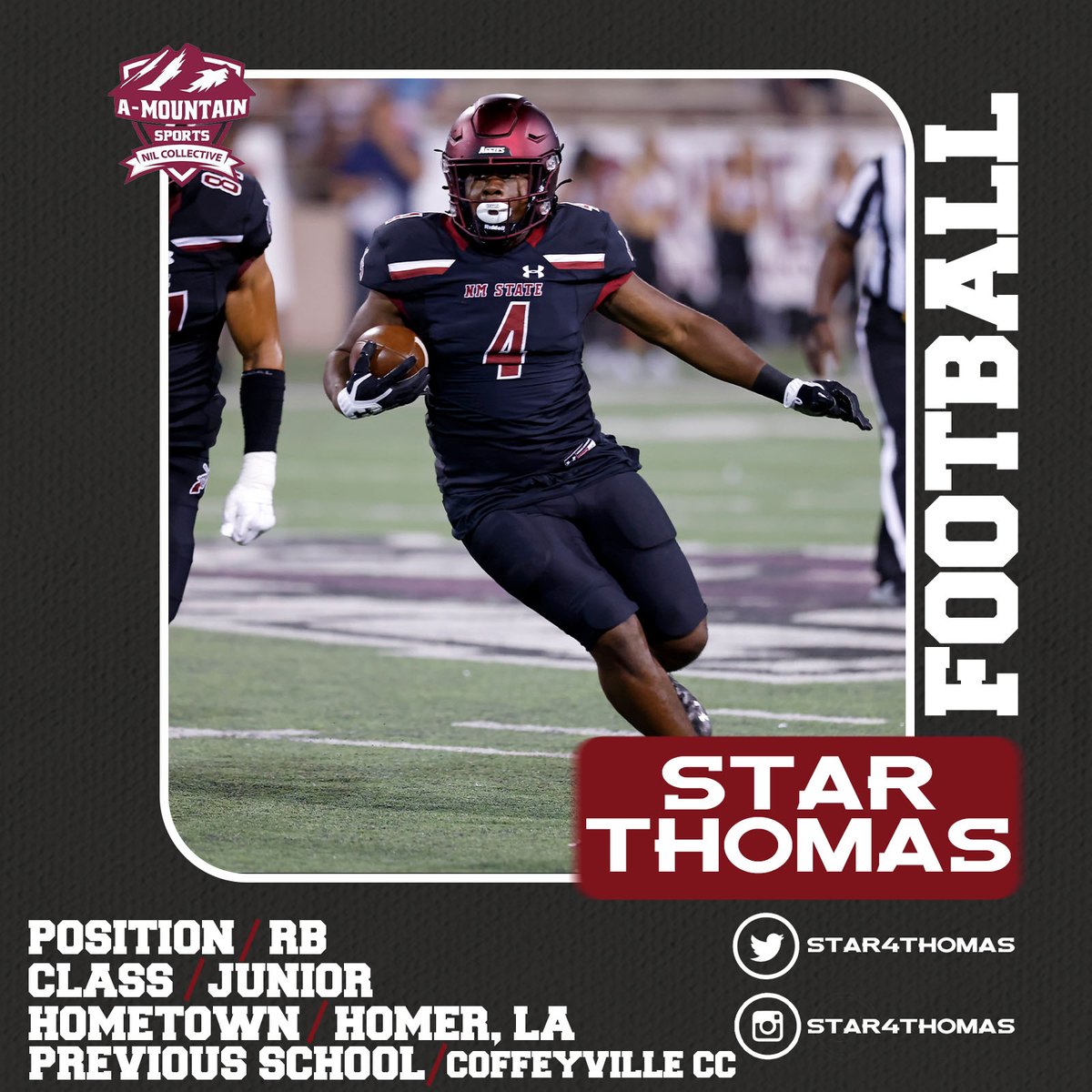 🚨AggieNIL alert🚨 with the first game just 40 days away and the start of fall camp just days away, it's time to start unveiling this year's player partners. First up is @Star4Thomas. If your an Aggie fan and not involved with #AMTN, hit the DMs or head to aggieNIL com.