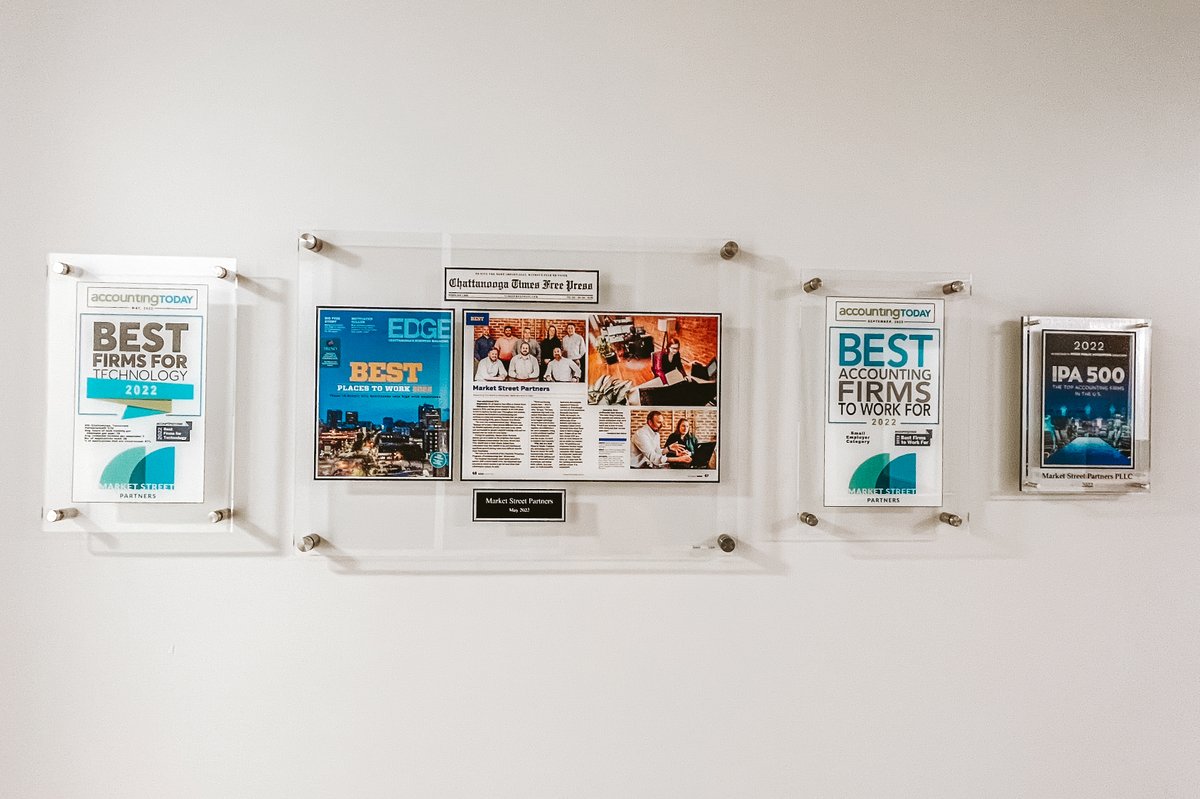 Awards are up in the new office! Shoutout to the team that earns us “award-winning” status. 🎉