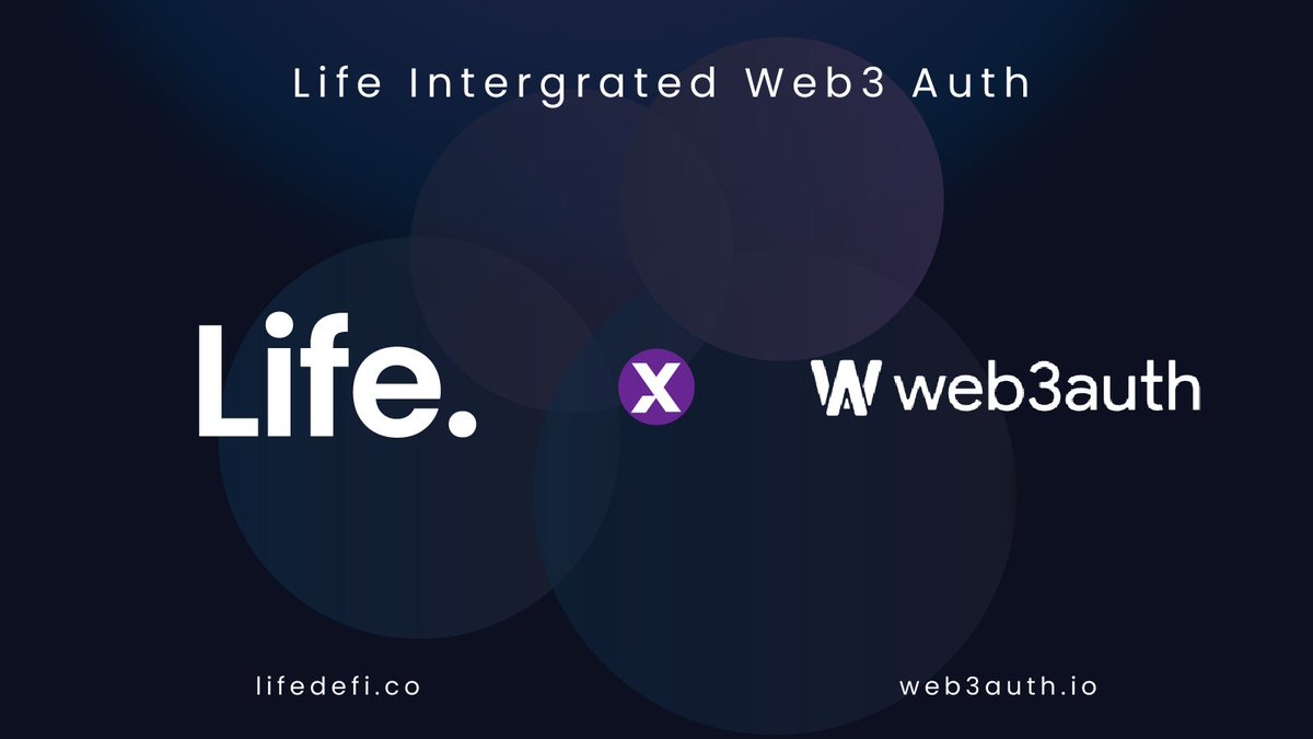 1/🔒🔗 Exciting News! 🚀 Life DeFi, the leading decentralized finance platform, is thrilled to announce its integration with Web3Auth, a cutting-edge authentication solution, to bring you a streamlined and secure login process! #LifeDeFi $LIFE