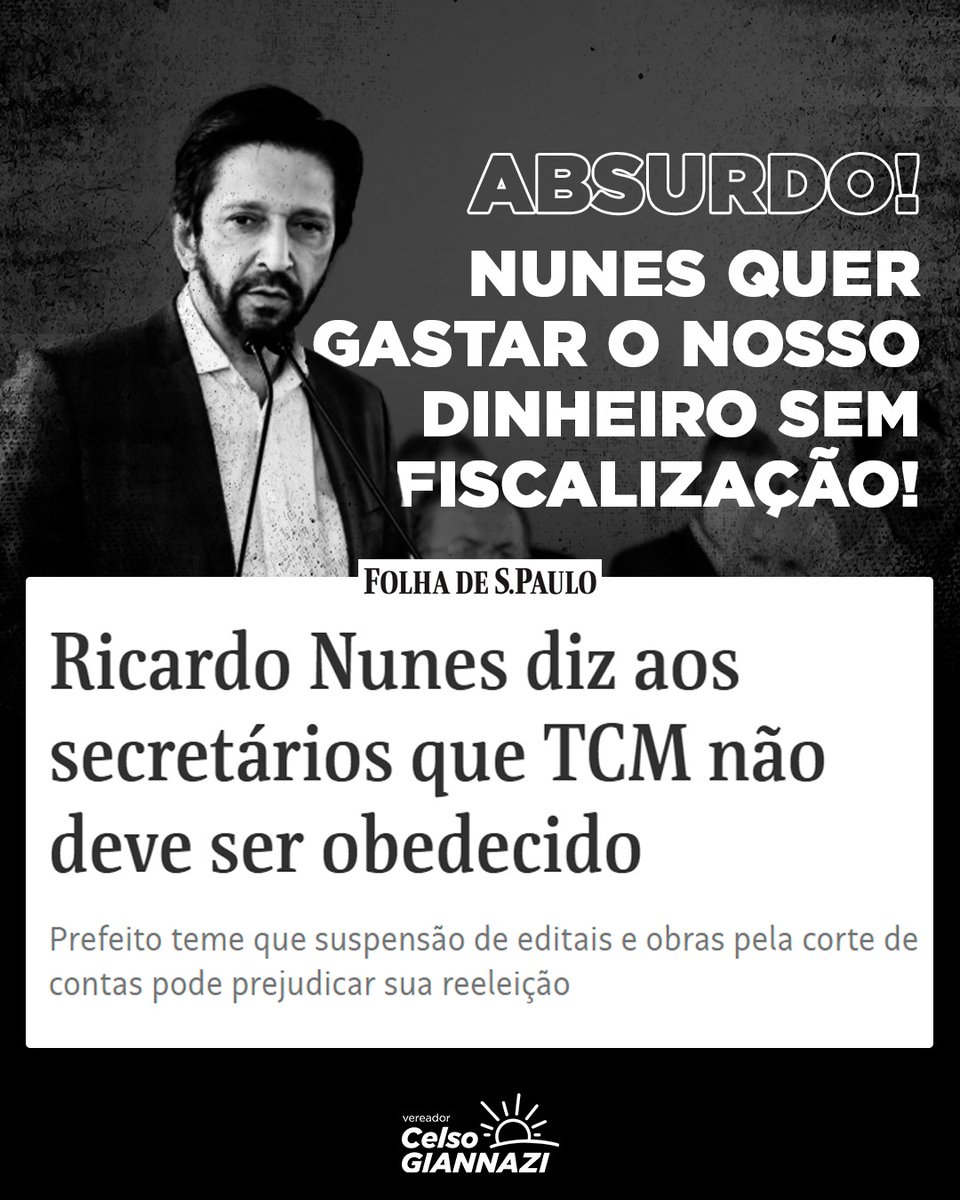 CelsoGiannazi's tweet photo. O que você acha dessa postura do prefeito de São Paulo? COMENTE! https://t.co/UQZ6Tuta5a