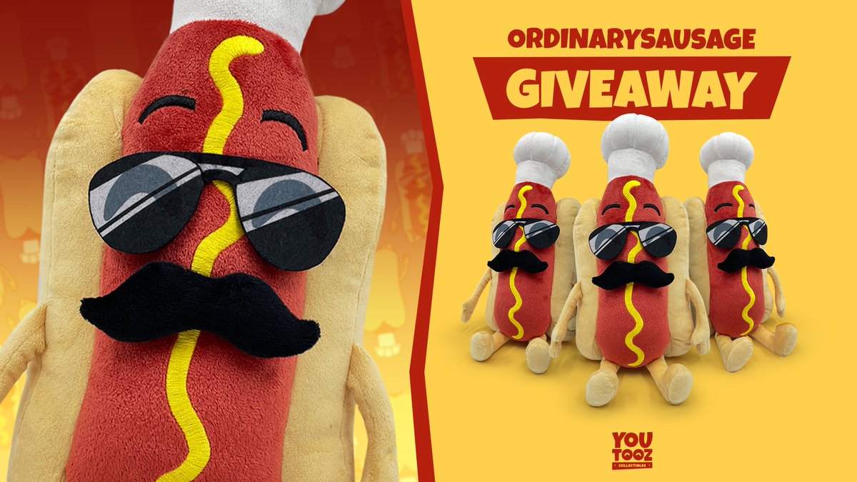 OrdinarySausage's tweet image. retweet + follow @youtooz for a chance
to win one of my plushies dropping on July 21st!