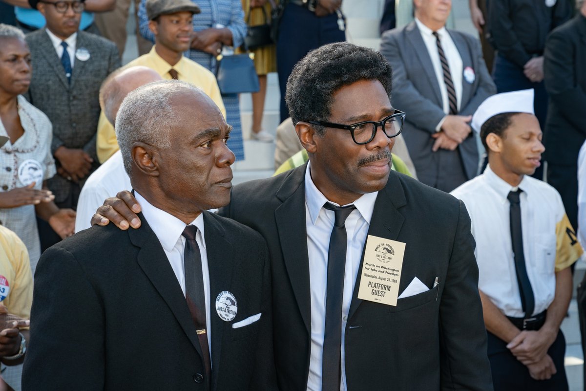RustinMovie's tweet photo. First look at George C. Wolfe's upcoming film Rustin starring Colman Domingo as Bayard Rustin. In select theaters on November 3 and globally on @Netflix November 17. https://t.co/svrJJRfhQR