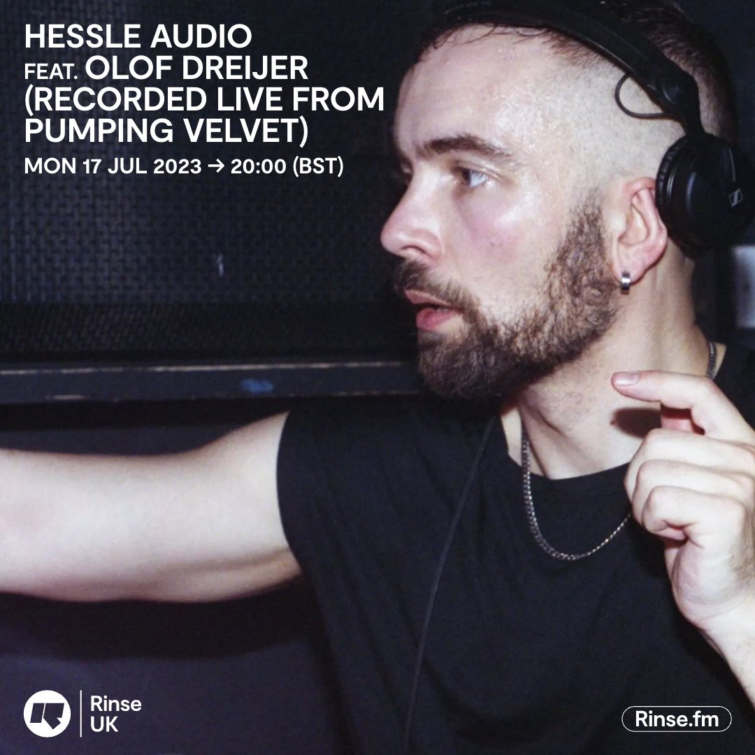 Tonight’s @RinseFM show is a recording of a DJ set from Olof Dreijer recorded back in May at Pumping Velvet at Dalston Superstore. Starting now 8pm UK time >>> rinse.fm/player 106.8FM / DAB London