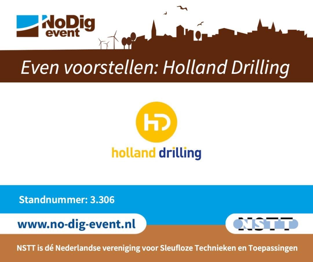 NoDigEvent's tweet image. Vandaag stellen we u graag onze volgende deelnemer voor: Holland Drilling 
Met Holland Drilling aan boord zijn we verzekerd van nog meer expertise en innovatieve oplossingen. We kunnen niet wachten om u te laten kennismaken met Holland Drilling tijdens het evenement.
