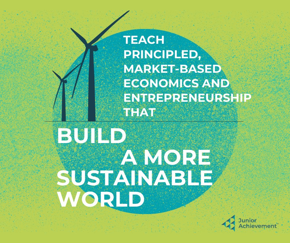 At JA, we empower students to discover the keys to a sustainable world!💡🌎 Our focus on principled, market-based economics and entrepreneurship aims to create positive change for future generations.