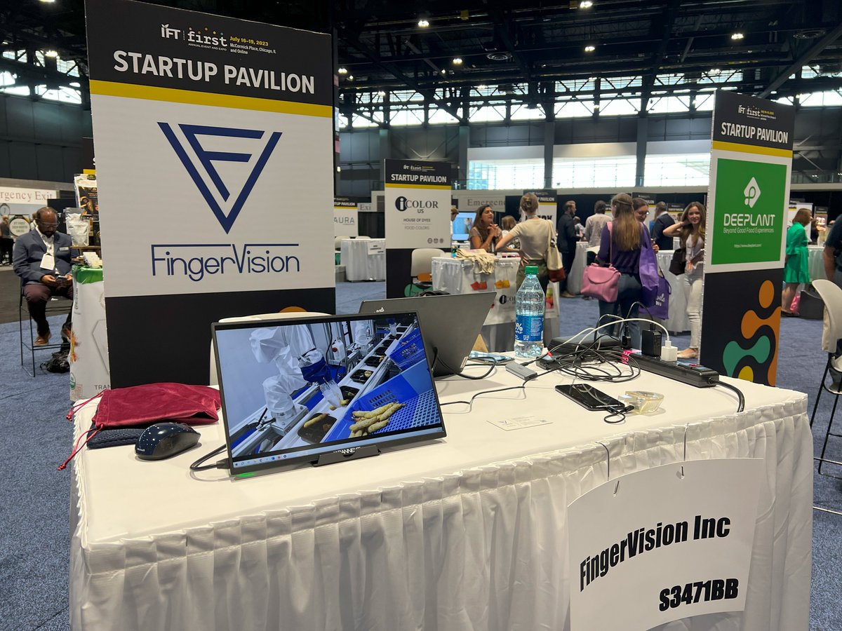 I am here(##IFTFIRST) to present our unprecedented robotics technology to automate food production lines.
#foodTech #fingervision #robotics 
(#IFT) First Expo July 17 – 19, 2023, Chicago.