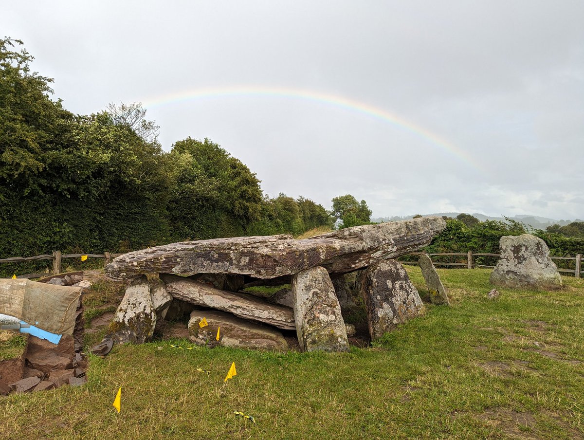 It's fair to say we've had quite a lot of weather over the past few days here at #ArthursStone, #Herefordshire, but some of it has been more enjoyable than others 😂 #Neolithic #Archaeology #rainbow