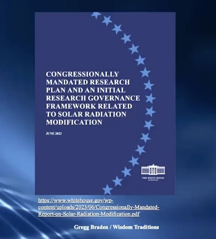SteviesQuotes's tweet image. Het zonlicht vd Aarde blokkeren doe je niet zonder gevolgen. 

Het (US) Plan van 30/6/23 ligt er. 44 pagina’s om binnen een tijdspanne van 5 jaar via 5 kardinale Sun Blocking Technologies aan klimaatverandering te ‘werken’, zoals stratosferische injecties met zwaveldioxide,…