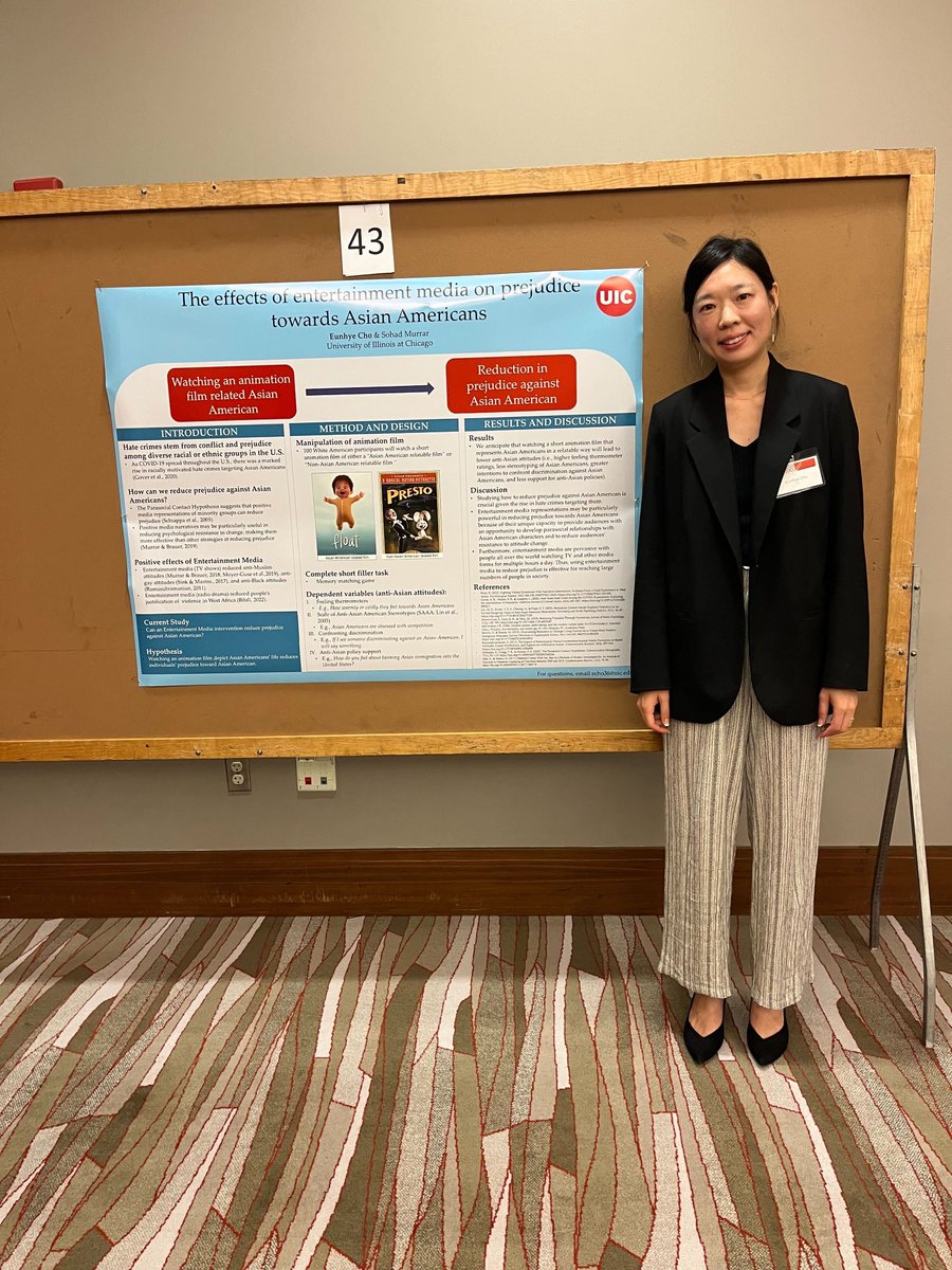 Proud of my SROP (Summer Research Opportunities Program) student Eunhye Cho for presenting at the Illinois Summer Research Symposium! She presented our study on the effects of TV representations of Asians on anti-Asian attitudes. <a href="/UICPsychology/">UIC Department of Psychology</a> <a href="/UIC_UG_Research/">UIC Undergraduate Research</a> <a href="/PsychIllinois/">UIUC Psychology Department</a>