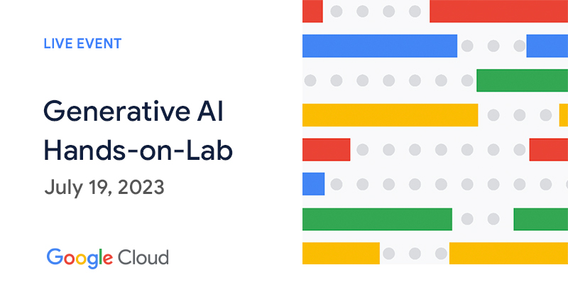 📅 Mark your calendars for our #generativeAI hands-on lab on July 19!

Join Google Cloud experts to learn the best practices of prompt engineering, basics of parameter efficient tuning, and model tuning. Register today → goo.gle/3NVejE6