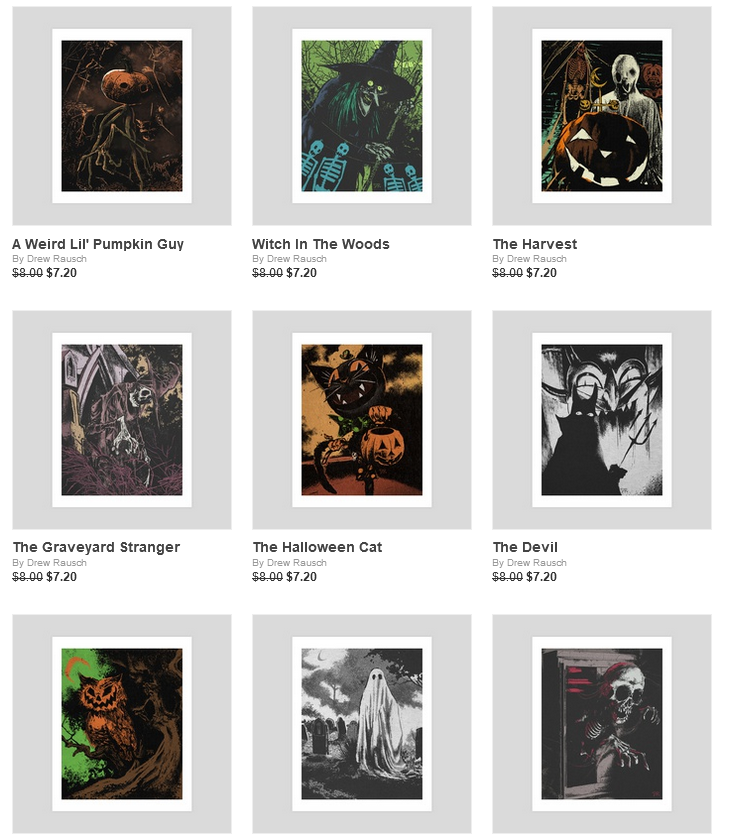 Drew_Rausch's tweet photo. A few of you have asked so I've made some of my more recent creepy lookin' pieces available as prints over at @inprnt! Semi-retired from in-person conventions so if you ever wanted to support my art-making, this is a much-appreciated way! https://t.co/nF9m7cCE23 https://t.co/CQwrvIPydI