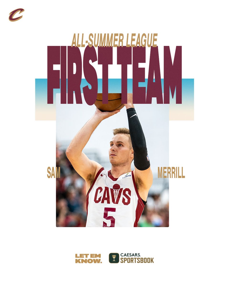 cavs's tweet photo. Introducing Sam "All-Summer League First Team" Merrill.

@CaesarsSports | #Ad | #LetEmKnow https://t.co/9RKQYNBuK3