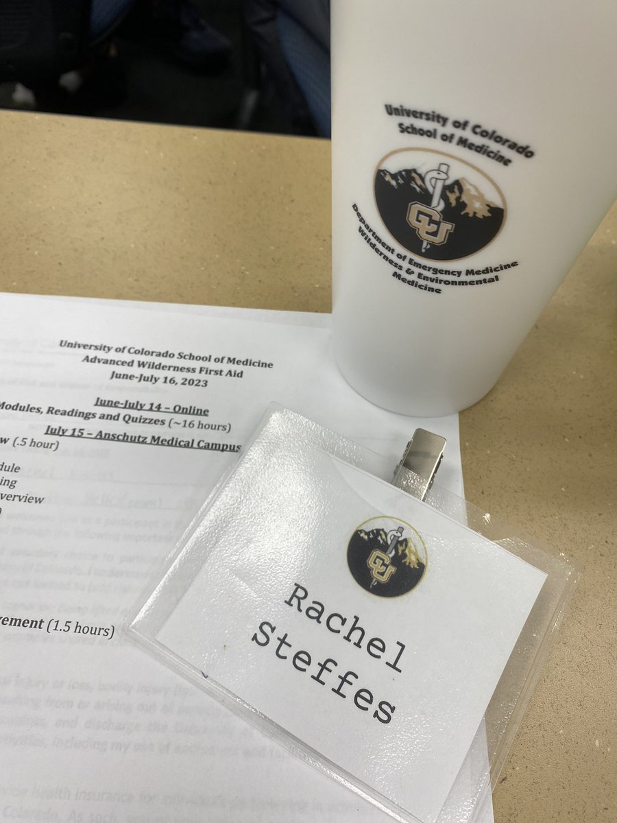 rachsteffes's tweet photo. Certified in Advanced Wilderness First Aid this past weekend with @CUMedicalSchool @COwildernessMED! Had an amazing experience and learned so much - recommend this class to everyone to be prepared in austere environments #MedTwitter https://t.co/E8wg27fasW