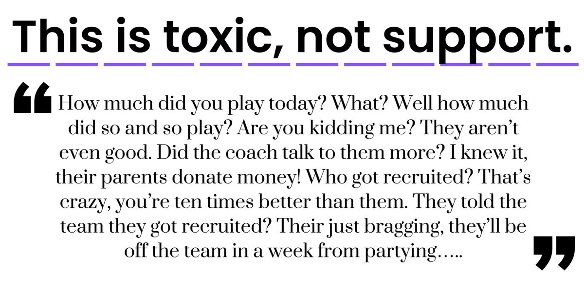 Unpopular opinion:
One of the most damaging habits a parent can form is to engage in or allow frequent negative conversations with their kid about other players on the team, the coaches, refs….
This teaches them it’s ok to focus on, judge, and compare w everyone else.  This