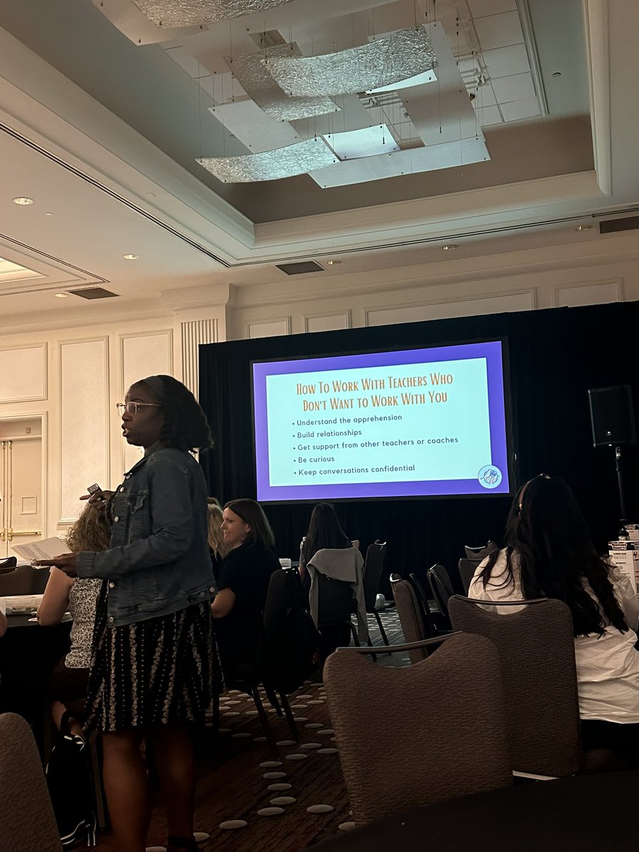 curriculumcutie's tweet photo. Loved this session presented by @LiteracyatWork 🤎 
#blackgirlmagic #icctx 

We learned about the three levels of defensiveness, possibly causes of the defensiveness, and coaching strategies to use. https://t.co/HwT7R2x4ad