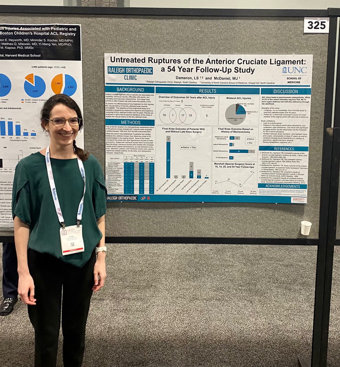 JoeMHart3's tweet image. Congrats to Laura-Shelby Dameron, first year Medical Student @UNC  and member of the @UNCOrtho research discussion group for her presentation at #AOSSM2023 - great job!!! #UNCorthoresearch