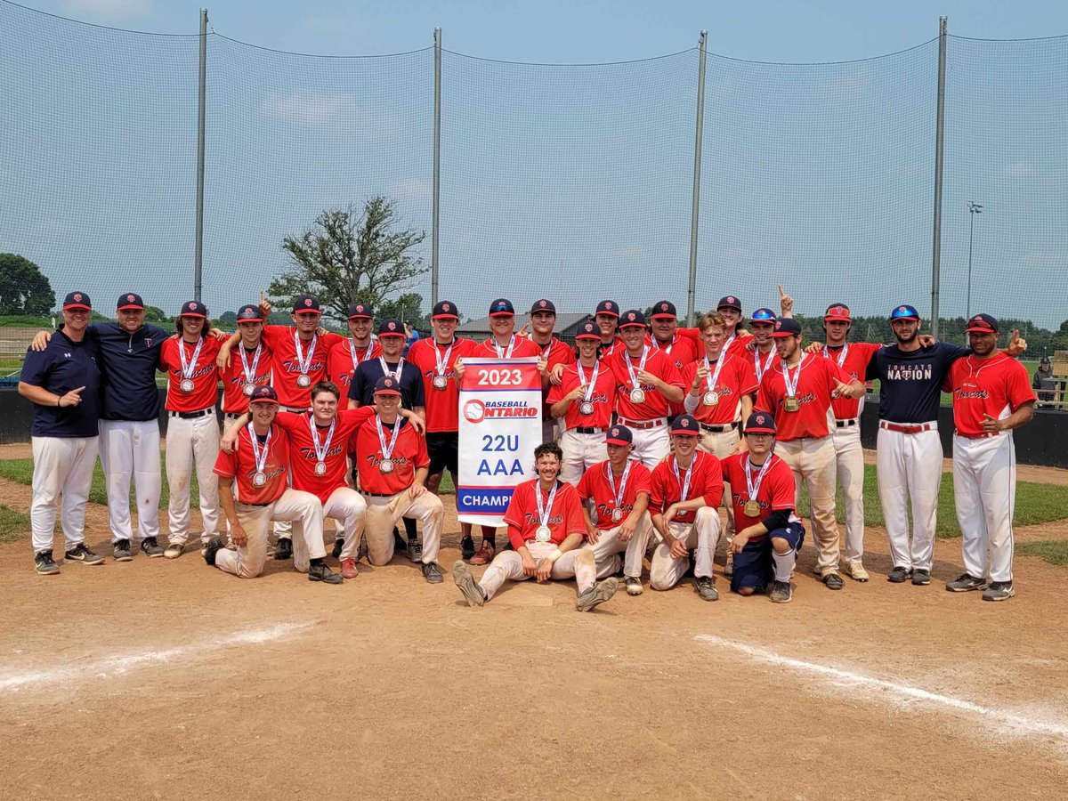 BaseballOntario's tweet photo. Congratulations to the U22 St.Thomas Tomcats on their 2023 Eliminations Championship!

#WinningMonday #PlayOBA https://t.co/3KczvalgdU