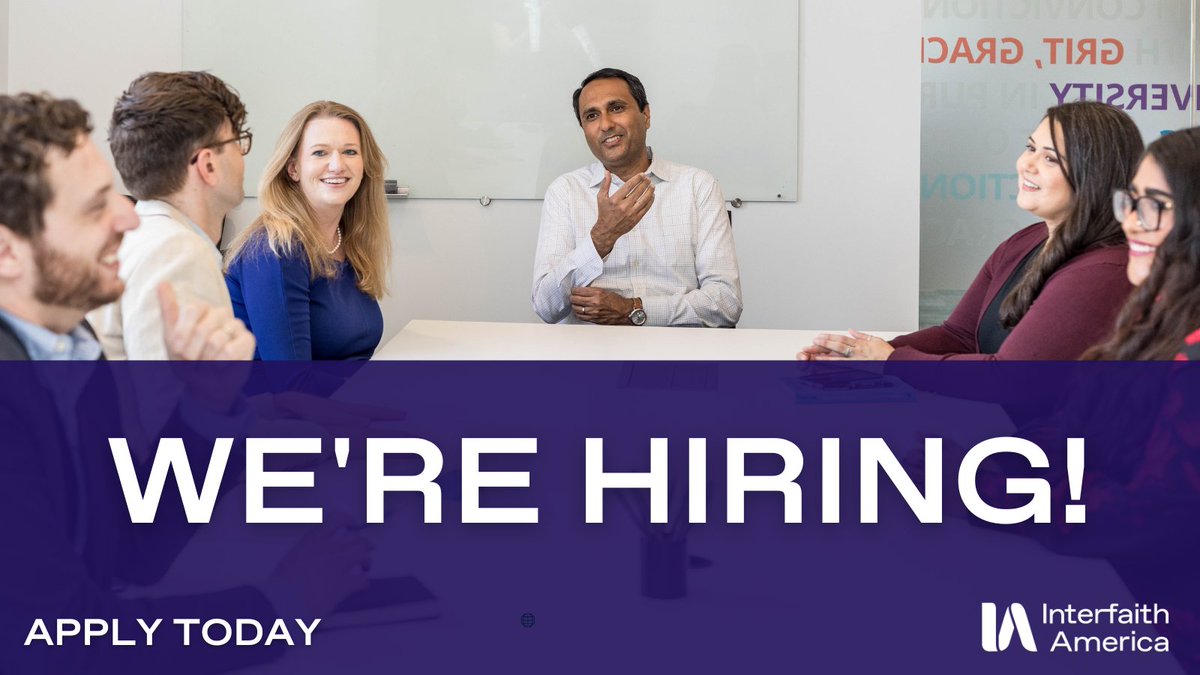 interfaithusa's tweet photo. Are you passionate about promoting religious diversity? 

Interfaith America is seeking talented individuals to join our team! 

Be a part of our mission to inspire, equip, and connect leaders for a more inclusive future. 

Learn more and apply: https://t.co/kyskO6KSAl https://t.co/ZRR7TmpYny