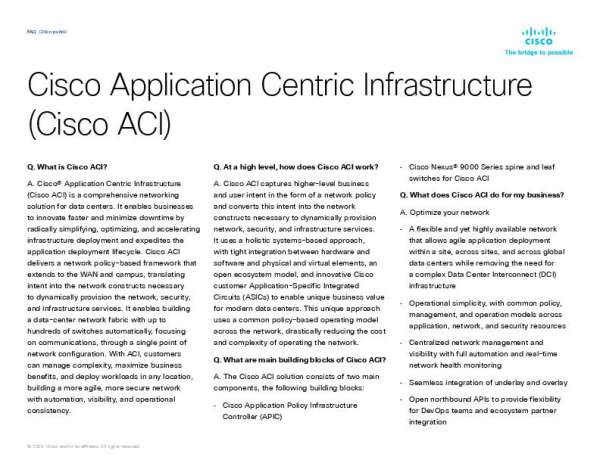 Discover what you can do with #Cisco Application Centric Infrastructure (ACI)! In this solution brief, you'll learn how this comprehensive networking solution for data centers works. To learn more, contact Technology Integration Group. 🤝 stuf.in/bbu0ga